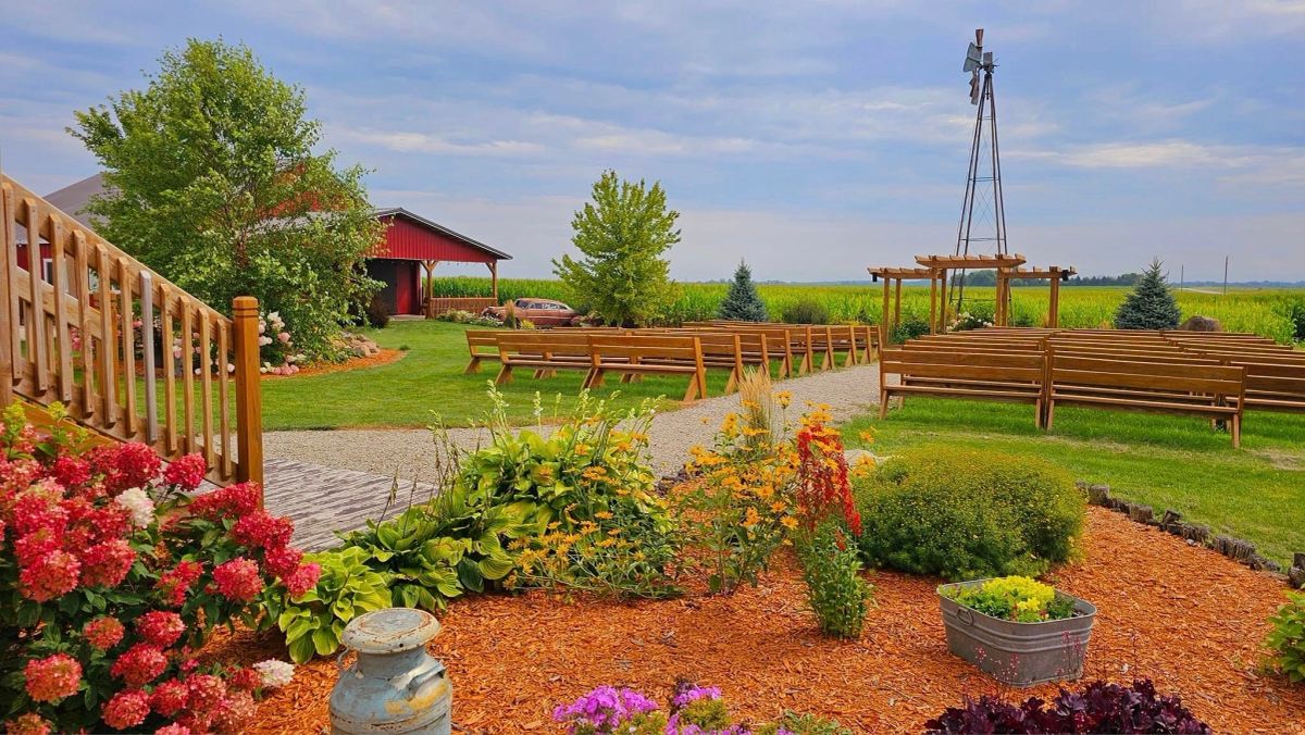 Outdoor pergola ceremony site